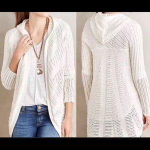 Anthropologie Moth Hooded Open Cardigan
